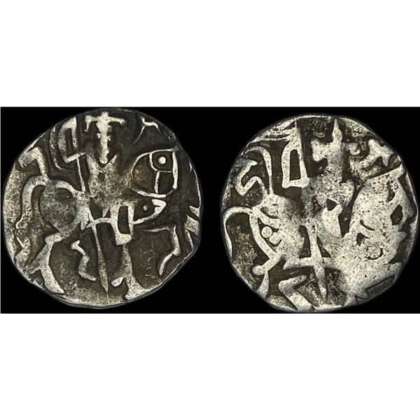 [2 Coins] 700-1000 AD India Rajput Silver Jital NEARLY UNCIRCULATED