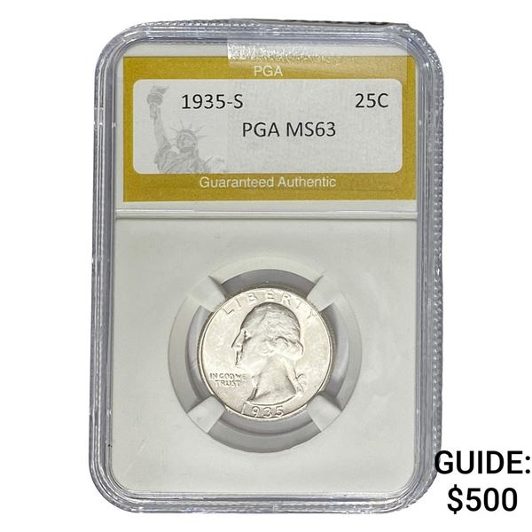 1935-S Washington Silver Quarter PGA MS63