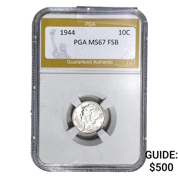 1944 Mercury Silver Dime PGA MS67 FSB