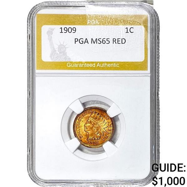 1909 Indian Head Cent PGA MS65 RED