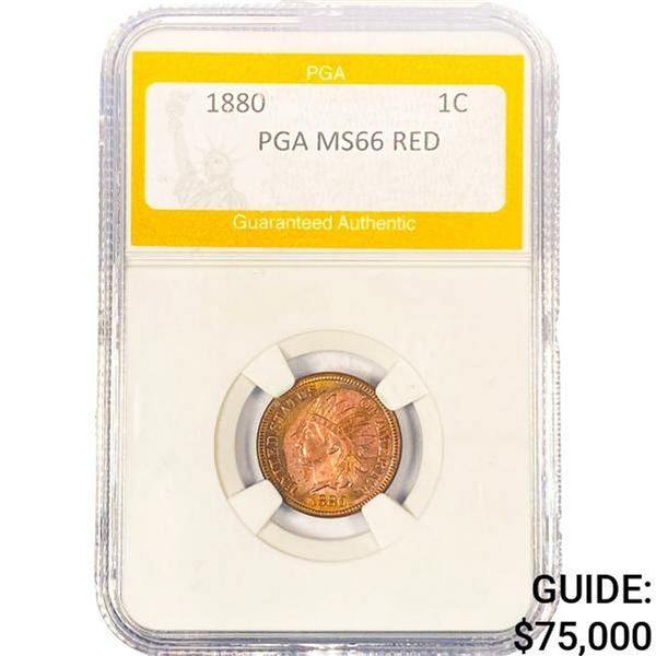 1880 Indian Head Cent PGA MS66 RED