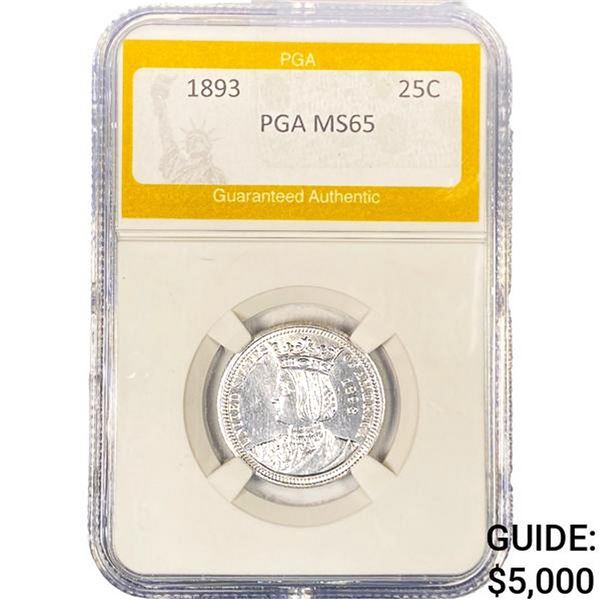 1893 Isabella Silver Quarter PGA MS65
