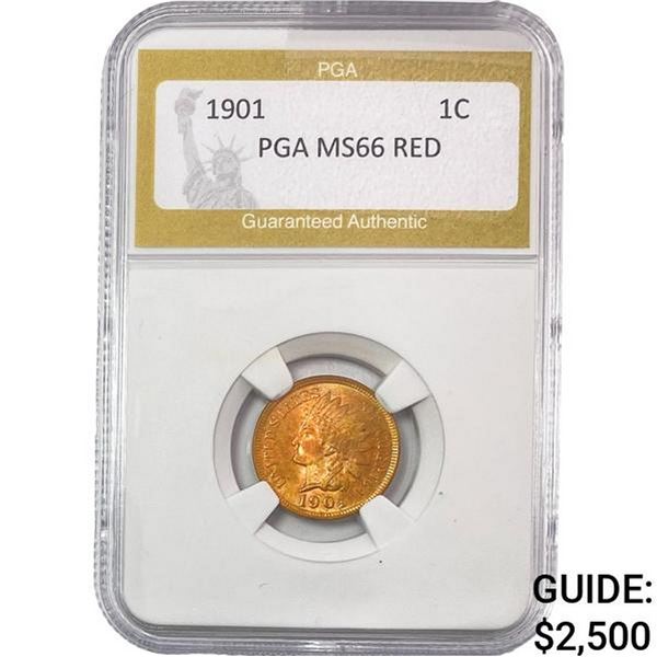 1901 Indian Head Cent PGA MS66 RED