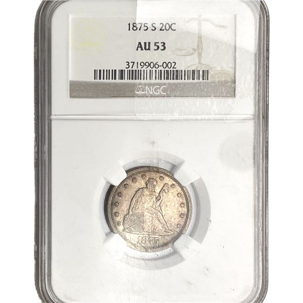 1875-S Twenty Cent Piece NGC AU53