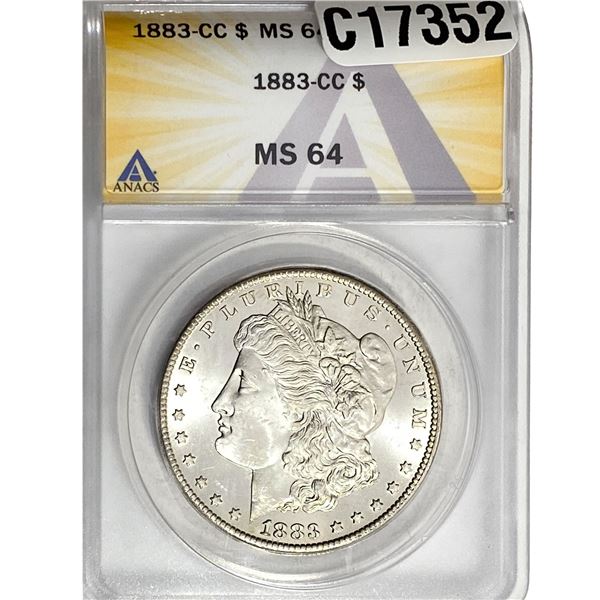1883-CC Morgan Silver Dollar ANACS MS64