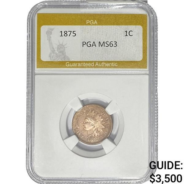 1875 Indian Head Cent PGA MS63