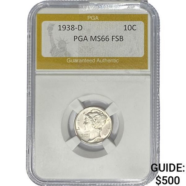 1938-D Mercury Silver Dime PGA MS66 FSB