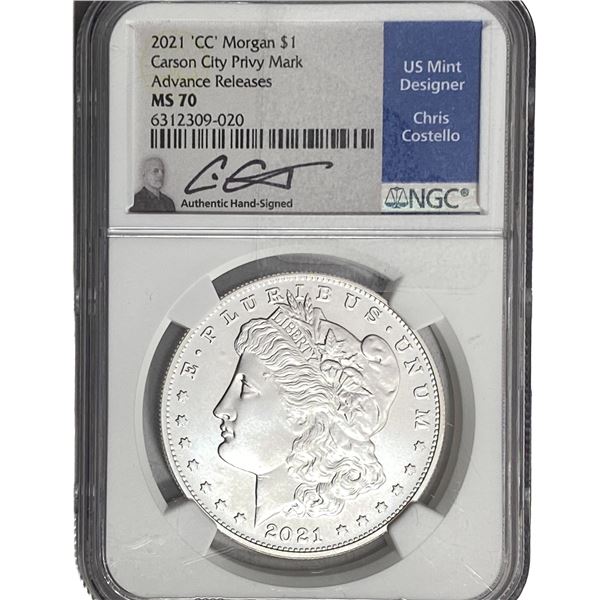 2021-CC Morgan Silver Dollar NGC MS70