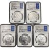 Image 1 : [5 Coins] 2021 Peace $1 & Morgan $1s NGC MS70
