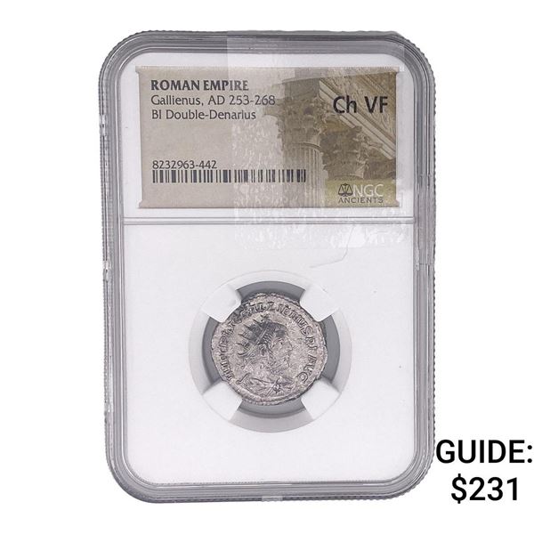 Roman Gallienus, AD 253-268 BI Dbl-Denarius NGC ChVF