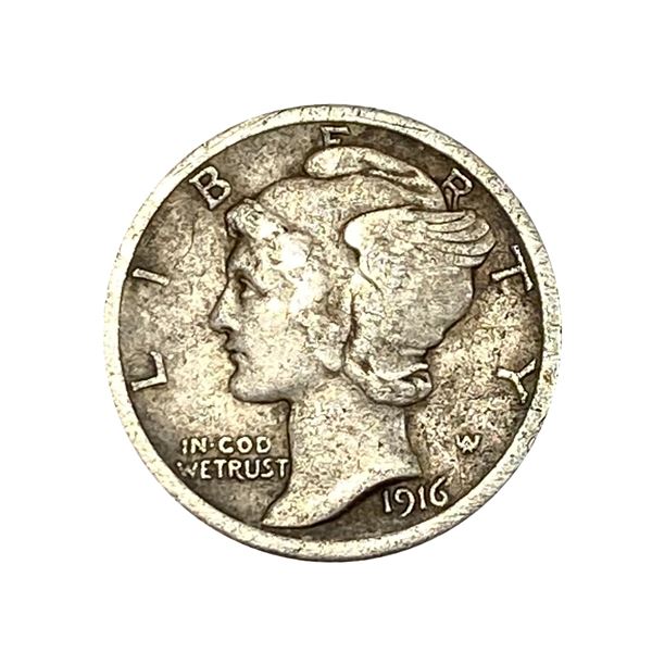 1916=D Mercury Silver Dime