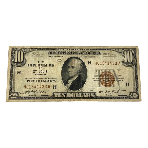 1929 $10 Reserve Bank of St. Louis