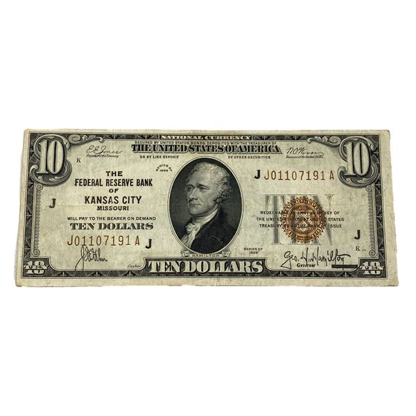 1929 $10 Reserve of Kansas City