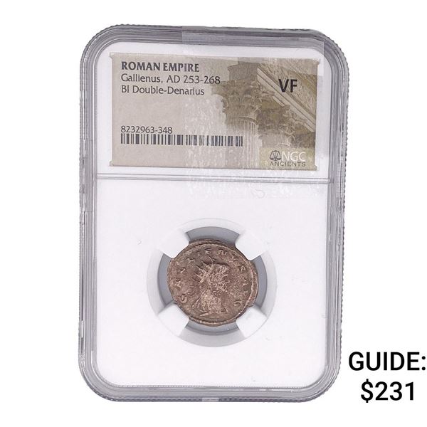 Roman Gallienus, AD 253-268 BI Dbl-Denarius NGC VF
