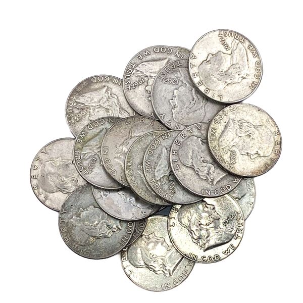 [20 Coins] 1962-1963 Roll of 50C Franklins