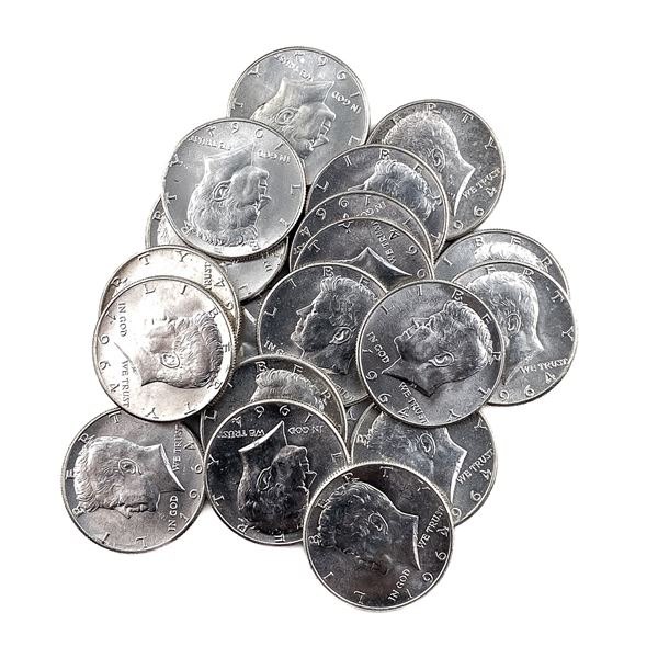 [20 Coins] 1964 Roll of 50C Kennedys
