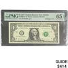 Image 1 : 2017 $1 Federal Reserve Note Atlanta PMG GU 65