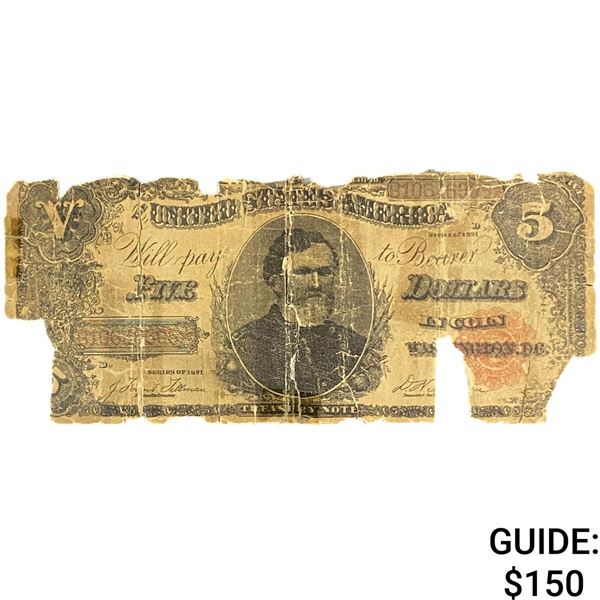 1891 $5 Treasury Note