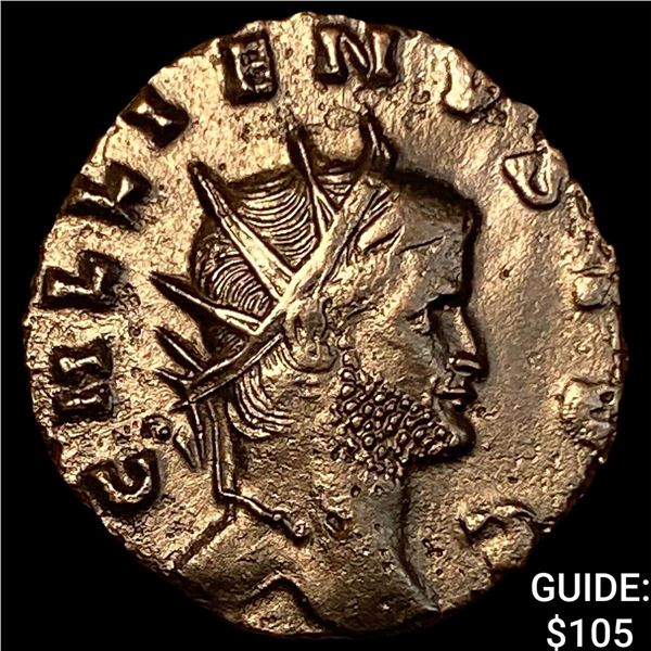 Roman Gallienus 253-268 AD Bronze Dbl Denarius CHOICE AU