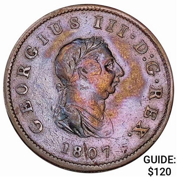 1807 Great Britain George III Penny CLOSELY UNCIRCULATED