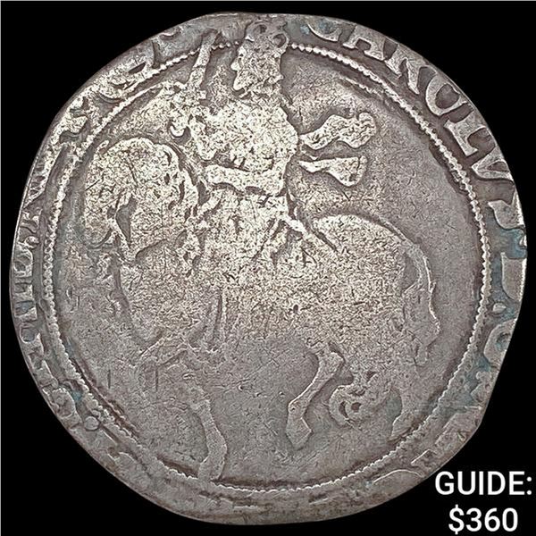 England Charles I, 1625-49 1/2 Crown ABOUT UNCIRCULATED