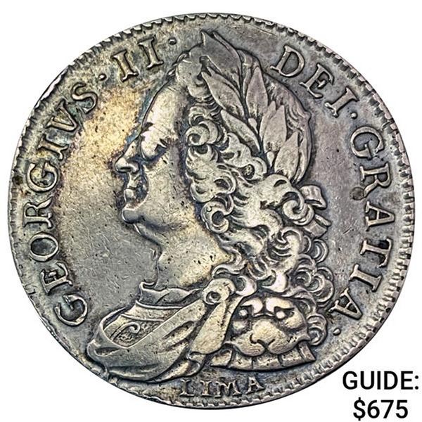 1746 LIMA G.B. Silver 1/2 Crown CLOSELY UNCIRCULATED