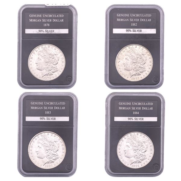 [4 Coins] 1878-1884 Morgan Silver Dollar