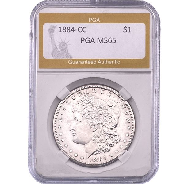 1884-CC Morgan Silver Dollar PGA MS65