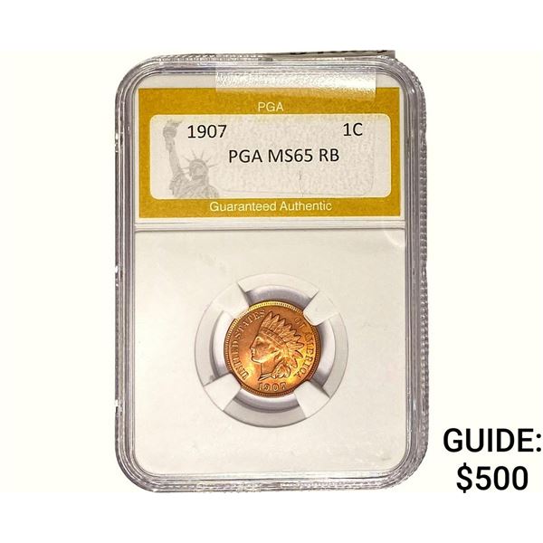 1907 Indian Head Cent PGA MS65 RB