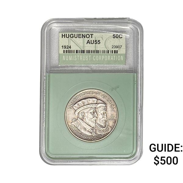 1924 Huguenot Half Dollar PGA AU55