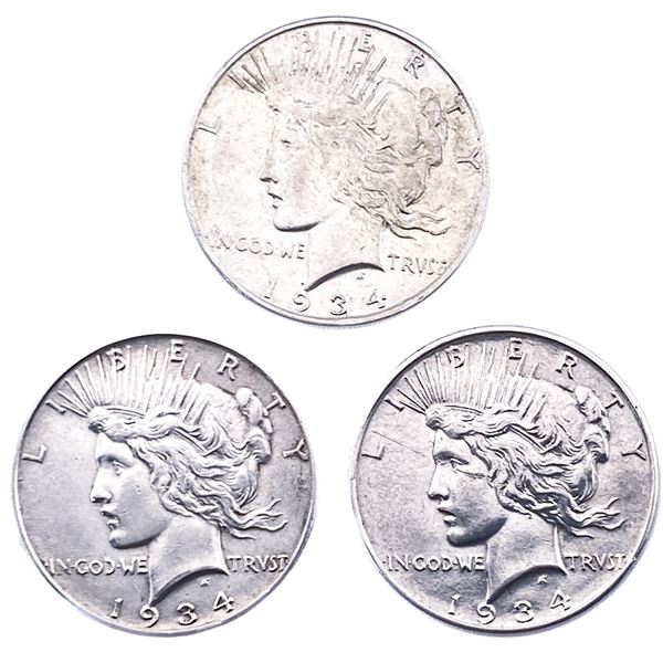 [3 Coins] 1934 Silver Peace Dollar