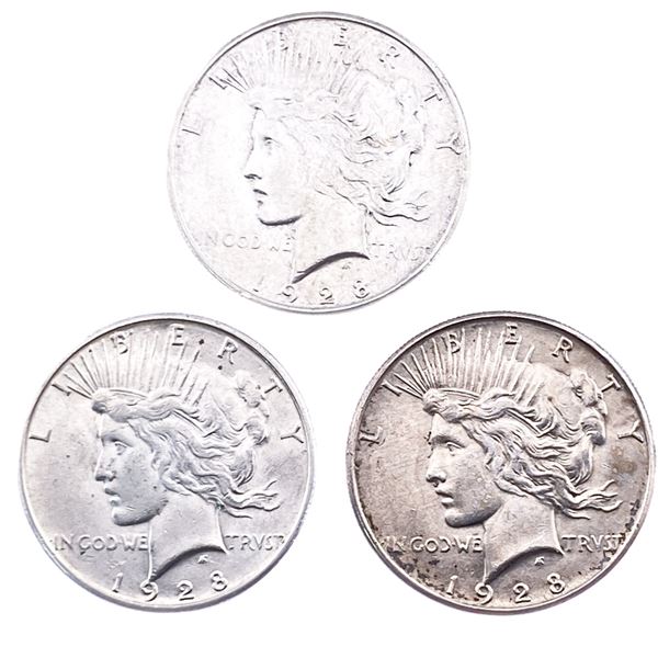 [3 Coins] 1928 Silver Peace Dollar