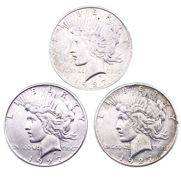 [3 Coins] 1927 Silver Peace Dollar