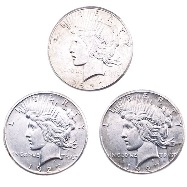 [3 Coins] 1927 Silver Peace Dollar