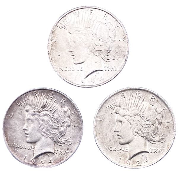 [3 Coins] 1924 Silver Peace Dollar