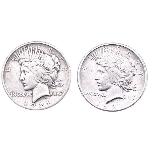 [2 Coins] 1921 Silver Peace Dollar