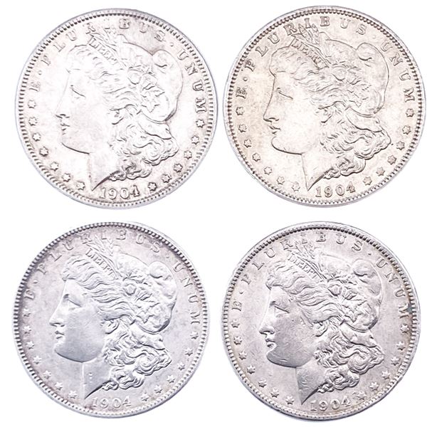 [4 Coins] 1904 Morgan Silver Dollar