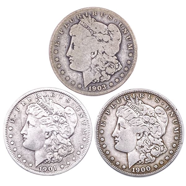 [3 Coins] 1900-1903 Morgan Silver Dollar