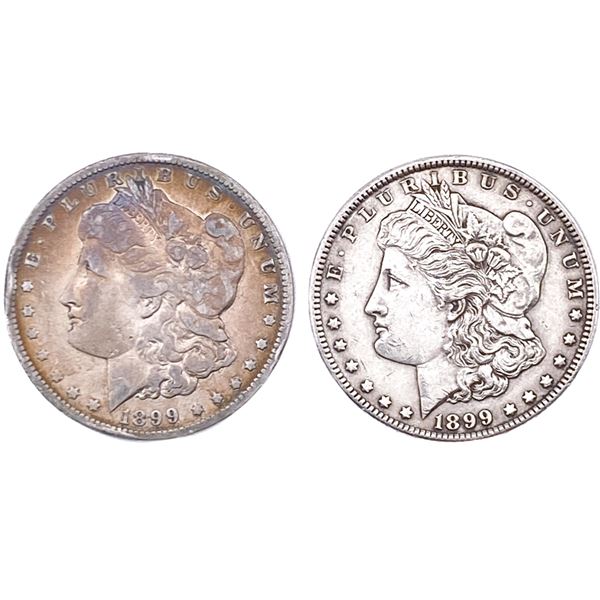 [2 Coins] 1899 Morgan Silver Dollar