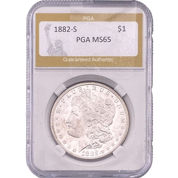 1882-S Morgan Silver Dollar PGA MS65