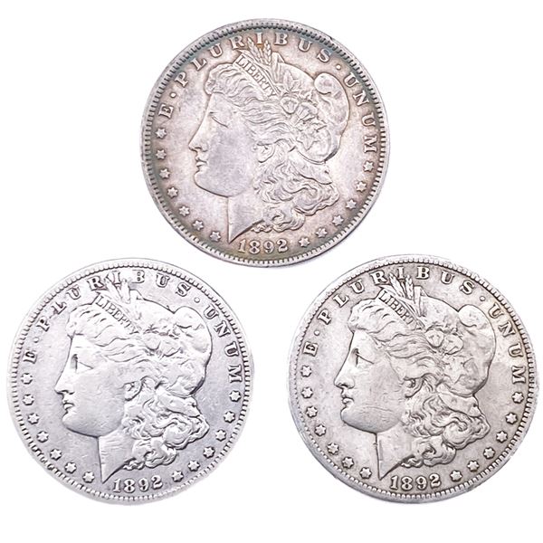 [3 Coins] 1892 Morgan Silver Dollar