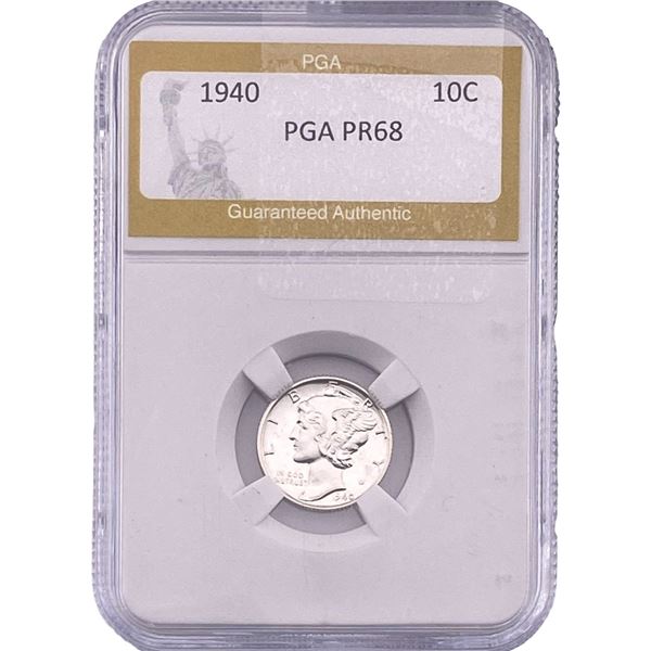 1940 Mercury Silver Dime PGA PR68