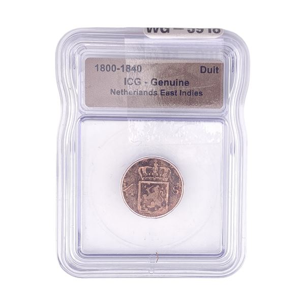 1800-1840 Netherlands East Indies Duit ICG Genuine