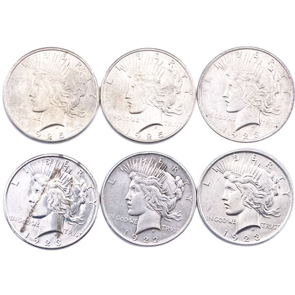 [5 Coins] 1922-1928 Silver Peace Dollar