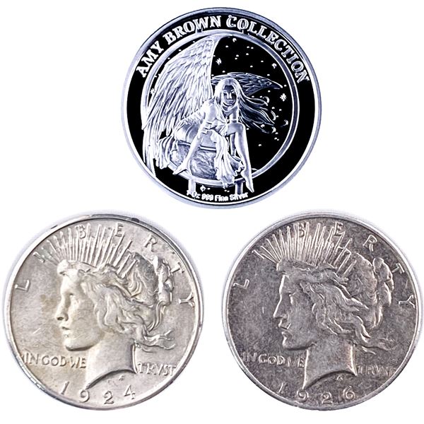 [3 Coins] 1924-1926 Various Silver $1 Coins