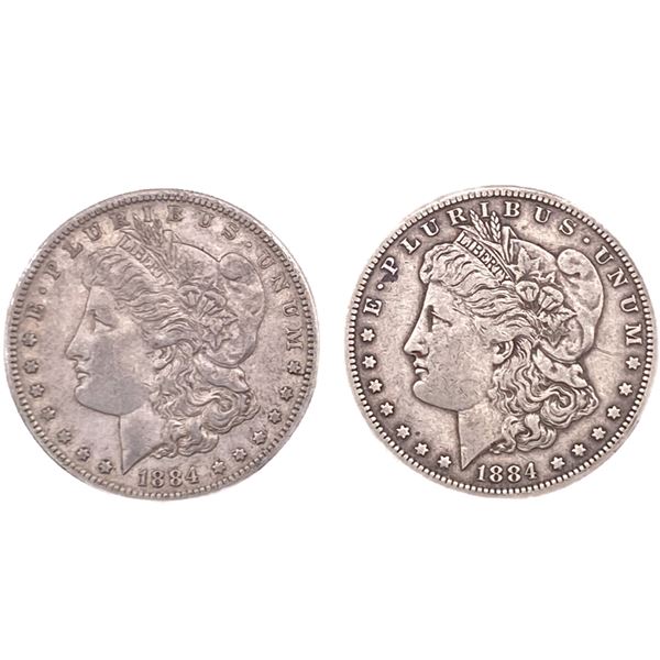 [2 Coins] 1884 Morgan Silver Dollar