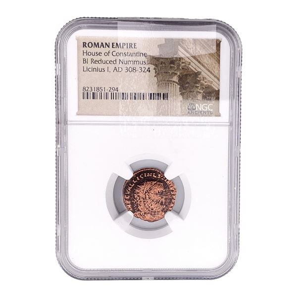 Roman House of Constantine BI AE4 Reduced Nummus NGC
