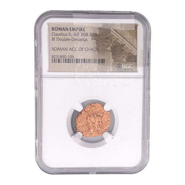 Roman Claudius II, AD 268-270 BI Dbl-Denarius NGC