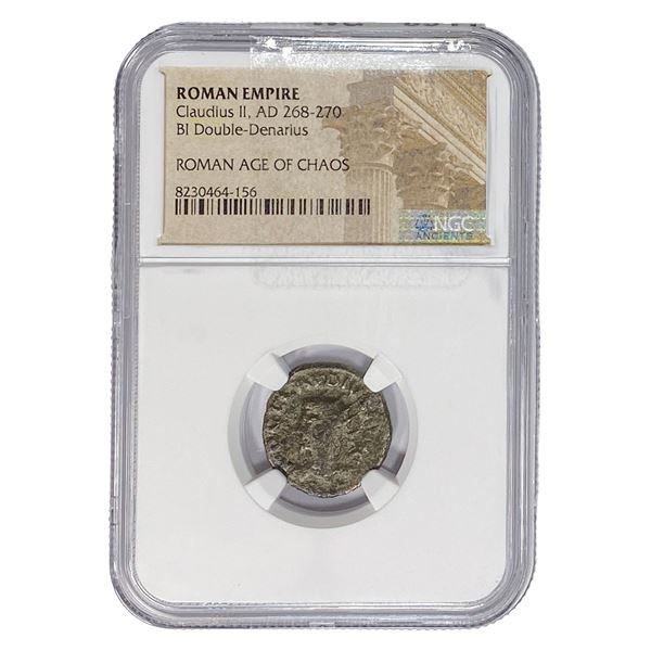 Roman Claudius II, AD 268-270 BI Dbl-Denarius NGC
