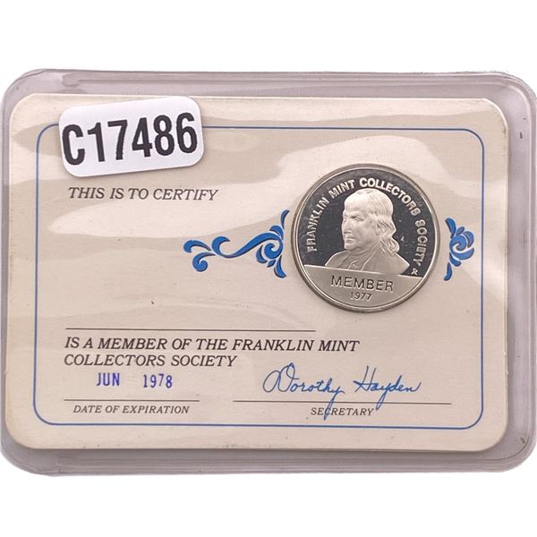 1977 Franklin Mint Collectors Society Coin